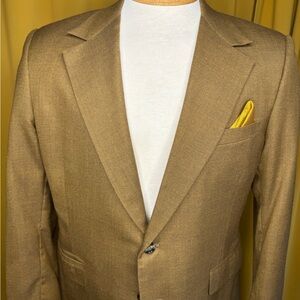 Elegant Tan Blazer with Gold Accent